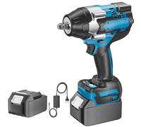 1800Nm hocs Sans Fil Brushless, Visseuse à Choc 1/2", Compatible avec Makita 18V, Incl. 1 Batterie et Chargeur, 3 Vitesses Avant/2 Arrière, pour Pneu de Voiture & Bricolage