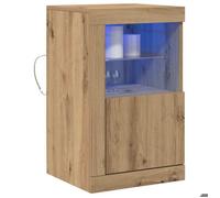 (18044)Commode - contemporain - Buffet rangement - LED Chêne artisanal 41x37x67 cm Bois d'ingénierie ,poid:16.28 kg