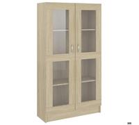 (18067)Bibliothèque CHIC,Armoire à vitrine Chêne sonoma 82,5x30,5x150 cm Bois ingénierie FR
