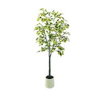 180cm Grande Citronnier Artificiel réalistes,Fausse Plante Intérieur avec Citron réalistes,Blanc Pot,Multi Branche & Feuillage,sans Entretien,Arbre Artificiel décorative pour Salon,Bureau,Balcon