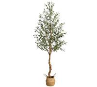 180cm Grande Olivier Artificielle Réalistes,Plante Artificielle Intérieur avec olives réalistes,pot rotin,Multi Branche & Feuillage,sans Entretien,Arbre Artificiel Décorative pour Salon,Bureau,Balcon