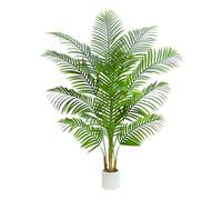 180cm Plantes Palmier Artificielles - Fausse Areca Plante en Blanc Pot, Grande Arbre Artificielle pour Une Utilisation Intérieure et Extérieure, Bureaux, Salons ou Verte Décoration de La Maison.