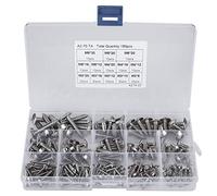 180pcs Vis en Acier Inoxydable à Tête Ronde Auto-taraudeuse Ensemble de Vis Assorties M3 M4 M5 M6 Kit D'assortiment Avec Boîte en Plastique
