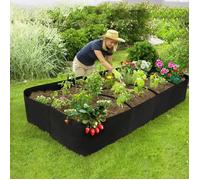 (180x90x30cm 8pockets)Sac de plantation rectangulaire multi-réseaux en feutre pour légumes - Vert
