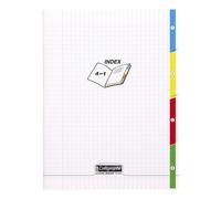 Cahier 4 index piqué 8000 POLYPRO 24x32 cm 140 pages grands carreaux 90 g - Incolore