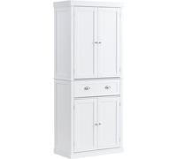 183 cm Armoire à provisions pour la cuisine - Armoires de ménage avec portes, tiroir & 3 étagères réglables - Garde-manger-buffet pour cuisine, salon, salle à manger, buanderie - Blanc