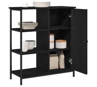 (18438)Commode - contemporain - Buffet rangement - Chêne noir 70x30x80 cm ,poid:17.45 kg