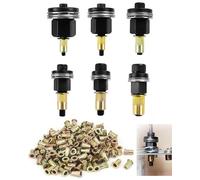 186 Pièces Écrous à tête de Rivet à Main, Convient au Kit de Tête de Rivet à Main M3 M4 M5 M6 M8 M10, Acier Riveteuse Pneumatique Ecrou a Sertir, Riveteuse Manuelle Adaptateur Riveteuse