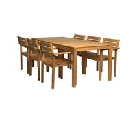 1898 Ensemble table et 6 chaises de jardin en teck Sköndal