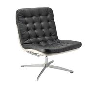 1898 Fauteuil Loholm avec fonction pivotante Noir cuir huilé-Bern Beige 0341