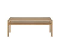 1898 Table basse Lid Chêne pigmenté blanc. 125×50 cm