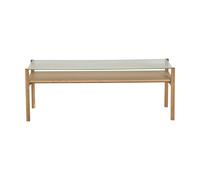 1898 Table basse Lid Chêne pigmenté blanc-verre. 125x50 cm