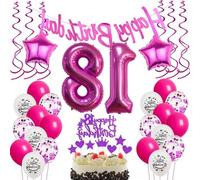 18e anniversaire fille - Ballons - Cadeau - Rose - Décoration de gâteau - Décoration d'anniversaire - 18 ans - Fille
