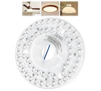 18W Plafonnier LED Ventilateur Remplacement, 4.92 Pouces | Module Circulaire Magnétique, 3 Couleurs Dimmable Panneau LED Plafond Kit de Rétrofixation pour Salon et Chambre