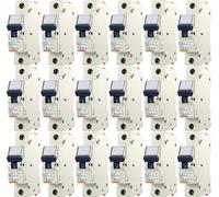 18x Gewiss GW92208 B20 Disjoncteur Série 90 | Unipolaire Type B | 230V AC | 20A | 6kA Pouvoir de coupure | IP2X | Rail DIN | Protection contre les surintensités et les courts-circuits | Disjoncteur MC