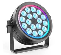 18x10W Par LED DMX, RGBW Silencieux Lumiere de Scene avec Anneau RGB, Jeux de Lumiere Eclairage avec Son Activé et Stroboscope, Lampe Disco pour Soiree Fête Halloween Noël Mariage Anniversaire