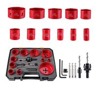 19 PCS Coffret de Scie Trépan, Ensemble de Scies-Cloches Ensemble de Fraises-Cloches en Cobalt, Kit de Scie Cloche Bi-métal 3/4" à 3-1/4" Jeu de Fraises de Perçage Robuste (19)