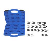 19 Pièces Jeu de Clés à Fourche Métriques 8-32mm en Acier | Finition Oxyde Noir, Têtes Coudées en C, Étui Robuste, pour Tuyauterie et Ateliers