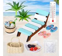 19 Pièces Miniatures Accessoires de Sauna, Décoration Miniatures pour la Plage, Mini Décoration de Plage, Accessoires de Jardin Miniature pour Déco DIY et Accessoires Photo