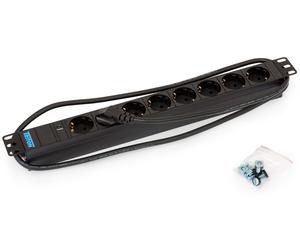19" Steckdosenleiste 8-fach, Triton RAB-PD-X06-A1, max 16A, Ein-/Ausschalter, Kontrollampe, Kabel 3x1.5mm, 2m