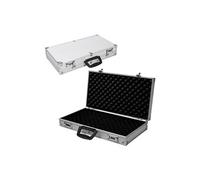 19 valise de rangement sécurisée et solide argent 47 x 25,4 x 8,4cm pour accessoires de tir sportif, étuis rigide pour pistolet en aluminium
