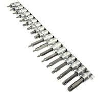 19 x embouts de tournevis TORX LONGS + COURTS Profil en T 1/2" T20-60 sur barrette