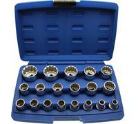 19 x Multi Douilles Noix DOUILLE QUELCONQUE TORX 1/2" Mâle