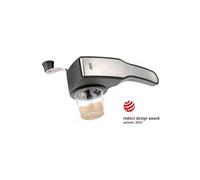 GEFU Râpe à tambour Pecorino 19060 – Manuel, 2 tambours, récipient, Laser Cut – Noir/Argent