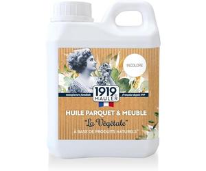 1919 by MAULER - Huile Parquet & Meuble biosourcée « La Végétale » - Ultra mat Incolore - 5L - Protection tache, rayure, choc, sans odeur