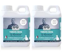 1919 BY MAULER - Vernis bois « Le Résistant » - 0,5L - Satiné Chêne Foncé - Protection contre taches et rayures pour meubles, poutres, boiserie intérieure. (Lot de 2)