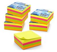 1920 Notes autocollantes Waytex Pack 6 blocs de 320 feuillets carrés de 75x75 mm de couleurs néon adhésif repositionnable 4 couleurs néon assorties G