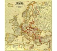 1921 Carte de l'Europe montrant les pays établis par la Conférence de paix de Paris