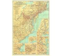 1932 Travels of George Washington (carte)