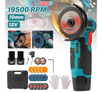 19500 tr/min 12V Mini meuleuse d'angle Rechargeable rectifieuse sans fil batterie au Lithium meuleuse outils électriques de coupe Deluxe Set(2X Battery)