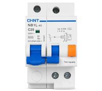 197947 CHINT NB1L-40 Disjoncteur magnétothermique différentiel, 1P+N, C25, 25 A, 30 mA, type AC, 6 kA, 230/240 V • 1 pièce