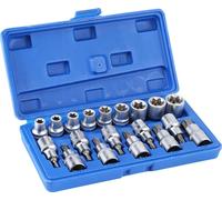 19Pcs/Set 1/2in Drive Star Hex Socket Bit Kit E Type Male Female Car Repairing Tool