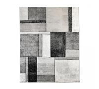 1A2T - Petit Tapis d'Entree Interieur Gris 60x110 cm - Tapis Salon Moderne Design LYN8 GEOME Trique Rectangulaire - Tapis Entrée Intérieur idéal pour l'entrée, 1446