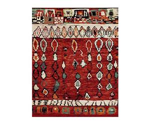 1A2T - Tapis Berbere Salon 140x200 cm Rouge - Tapis Moderne Design Ethnique Rectangulaire - Tapis de Salon Berbére à Poils Ras Idéal pour Le Salon, 1728