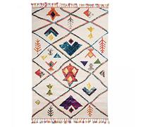 1A2T - Tapis Berbere - Tapis Salon Design Moderne 120 x 170 cm Blanc - Tapis de Salon Berbére à Poils Ras Idéal pour Le Salon, 3516
