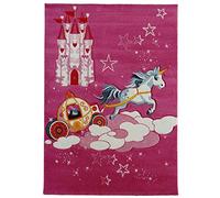 1A2T - Tapis Enfant 140x140cm, Tapis Chambre Tapis Rose, Tapis de Forme Carré, 1935