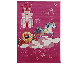 1A2T - Tapis Enfant 140x140cm, Tapis Chambre Tapis Rose, Tapis de Forme Carré, 1935