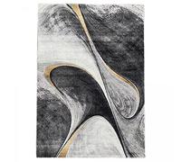 1A2T - Tapis Entrée 40x60cm Tapis Jaune Motif Graphique, Tapis de Forme Rectangulaire, 3845