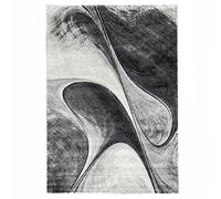 1A2T - Tapis Salon 120x170cm Tapis Gris Motif Graphique, Tapis de Forme Rectangulaire, 3843