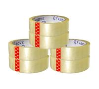 1ABOVE Lot de 6 rouleaux de ruban adhésif en cellophane transparent pour emballage, 24 mm x 40 m, idéal pour emballage cadeau, maison ou bureau - Ruban adhésif transparent