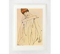 1art1 Egon Schiele Poster La Danseuse, 1913 Affiche Encadrée avec Passe-Partout Élégant | Images Murales | dans Un Cadre Photo 40x30 cm