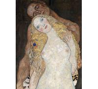 1art1 Gustav Klimt Poster Impression sur Toile Adam et Ève, 1918 Affiche Murale XXL Encadrée | Tendue sur Cadre en Bois | Tableau 80x60 cm