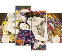 1art1 Gustav Klimt Poster Impression sur Toile La Vierge, 1912-1913, 4 Parties Affiche Murale XXL Encadrée | Tendue sur Cadre en Bois | Tableau 120x80 cm