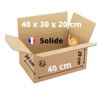 1Emballages - Lot Cartons d'Expédition ou Déménagement 40X30X20 cm Double Cannelure Renforcée écologique IMPRIM’VERT MAde in France (5)