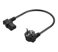 1FT CEE 7/7 vers IEC320 C13 Cordon d'alimentation européen Schuko,3 Broches 18AWG 10A/250V Angle Droit Schuko Stecker à 90 degrés Câble IEC 320 C13 (Left)