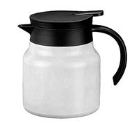 1L Théière Isotherme, Distributeur de Café en Acier Inoxydable, Carafe à Café Thermique avec Infuseur à Thé Amovible pour Boissons Chaudes et Froides (Blanc)